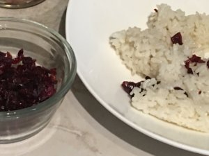 Cranberries en arroz blanco 